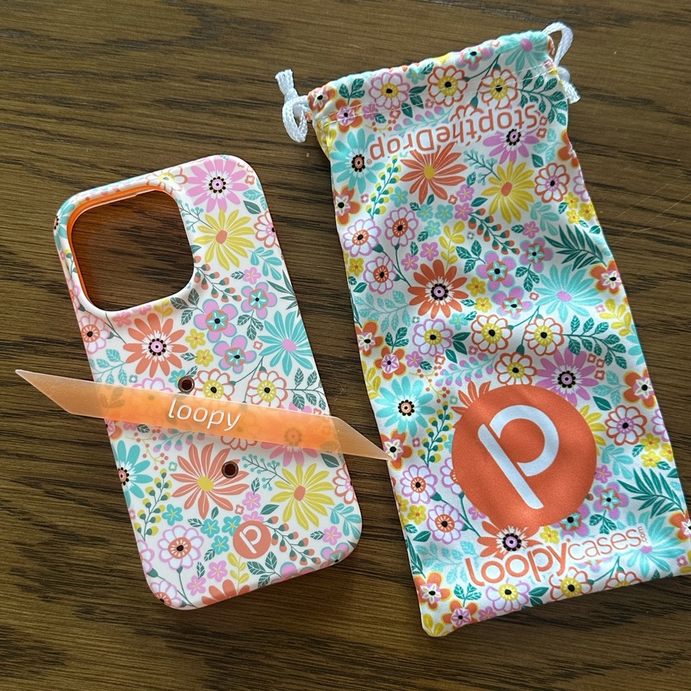 Loopy Case Floral Phone Cover - Pink, Orange, and Yellow for iPhone 14 Pro